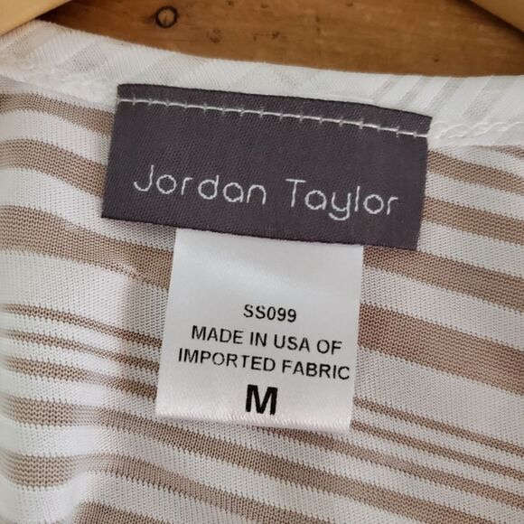 Jordan Taylor Medium Large White Grey Sleeveless Sheer high-low Swim Coverup - Picture 5 of 13